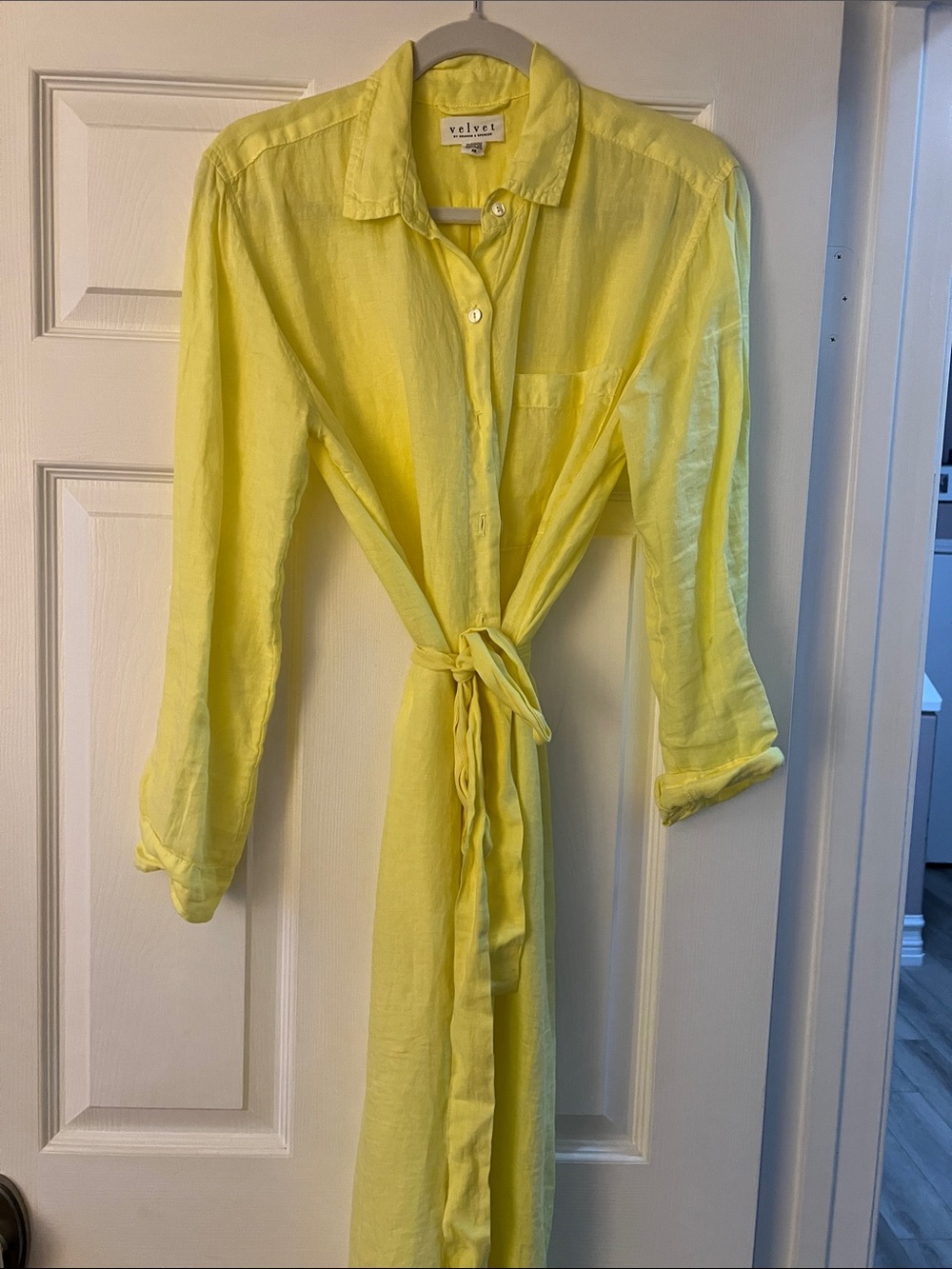 Velvet by Graham & Spencer Soft Lemon Yellow Button-Down Shirt